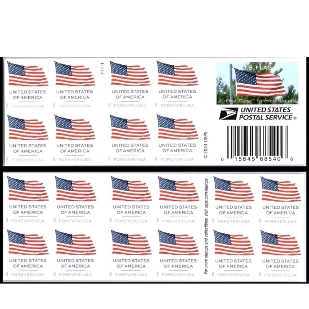 100 Forever Stamps 5 Sheets of 20 First‎ Class USPS Stamps 2025 U.S. Flags
